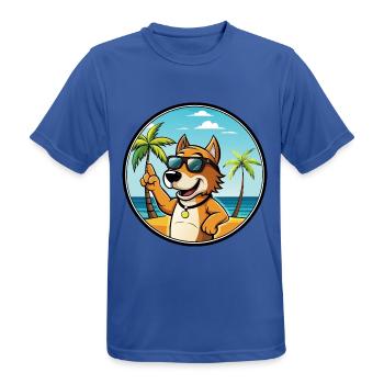 Auvergne Vorstehhund Rasse Cartoon Sonnenbrille Strand - Männer T-Shirt atmungsaktiv - Royalblau - Vorne - AI Model Male 185 dark (185cm)