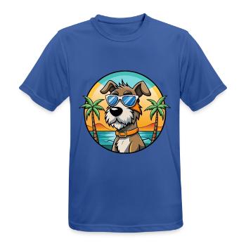 Istrischer Drahthaarhund Hunderasse Cartoon Beach - Männer T-Shirt atmungsaktiv - Royalblau - Vorne - AI Model Male 185 dark (185cm)