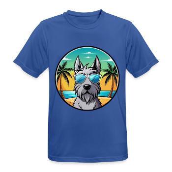 Scottish Terrier Hunderasse Cartoon Sonnenbrille Strand - Männer T-Shirt atmungsaktiv - Royalblau - Vorne - AI Model Male 185 dark (185cm)