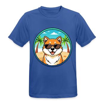 Shih Poo Hunderasse Cartoon Sonnenbrille Strand - Männer T-Shirt atmungsaktiv - Royalblau - Vorne - AI Model Male 185 dark (185cm)