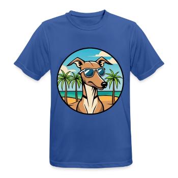 Rampur Windhund Hunderasse Cartoon Sonnenbrille Strand - Männer T-Shirt atmungsaktiv - Royalblau - Vorne - AI Model Male 185 dark (185cm)