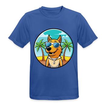 Smaland Hound Hund Rasse Cartoon Sonnenbrille Strand - Männer T-Shirt atmungsaktiv - Royalblau - Vorne - AI Model Male 185 dark (185cm)