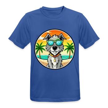 Irischer Wolfshund Hunderasse Cartoon Sonnenbrille Strand - Männer T-Shirt atmungsaktiv - Royalblau - Vorne - AI Model Male 185 dark (185cm)