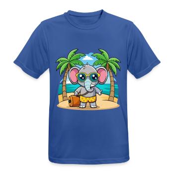 Elefant Lustige Cartoon Sommer Strand Sonnenbrille - Männer T-Shirt atmungsaktiv - Royalblau - Vorne - AI Model Male 185 dark (185cm)
