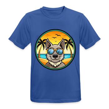 Mudi Hunderasse Cartoon Sonnenbrille Strand - Männer T-Shirt atmungsaktiv - Royalblau - Vorne - AI Model Male 185 dark (185cm)