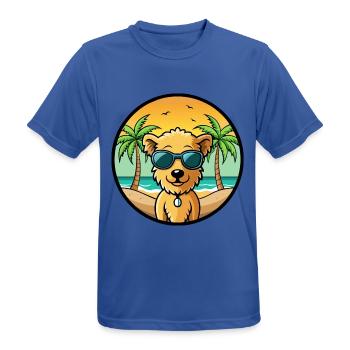 Pumi Hunderasse Cartoon Sonnenbrille Strand - Männer T-Shirt atmungsaktiv - Royalblau - Vorne - AI Model Male 185 dark (185cm)
