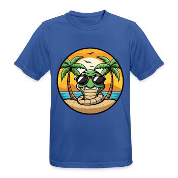 Schlange Lustige Cartoon Sommer Strand Sonnenbrille Cool - Männer T-Shirt atmungsaktiv - Royalblau - Vorne - AI Model Male 185 dark (185cm)