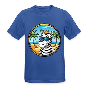 Zebra Lustige Cartoon Sommer Strand Sonnenbrille Cool - Männer T-Shirt atmungsaktiv - Royalblau - Vorne - AI Model Male 185 dark (185cm)