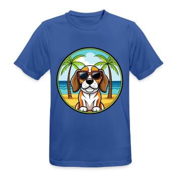 Beagle Harrier Hunderasse Cartoon Sonnenbrille Strand - Männer T-Shirt atmungsaktiv - Royalblau - Vorne - AI Model Male 185 dark (185cm)