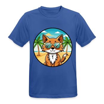 Somali Katzenrasse Cartoon Kawaii Sonnenbrille Strand - Männer T-Shirt atmungsaktiv - Royalblau - Vorne - AI Model Male 185 dark (185cm)
