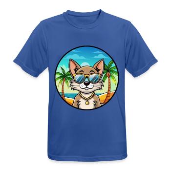 Brasilianisch Kurzhaar Katzenrasse Cartoon Sonnenbrille - Männer T-Shirt atmungsaktiv - Royalblau - Vorne - AI Model Male 185 dark (185cm)