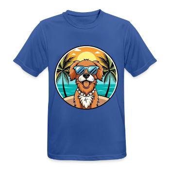 Picardy Spaniel Dog Breed Cartoon Sunglasses Beach - Men's Breathable T-Shirt - royal blue - Front - AI Model Male 185 dark (185cm)