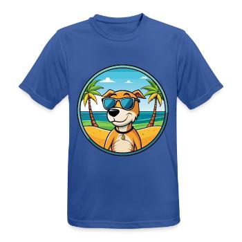Auvergne Vorstehhund Rasse Cartoon Sonnenbrille Strand - Männer T-Shirt atmungsaktiv - Royalblau - Vorne - AI Model Male 185 dark (185cm)