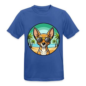 Cirneco Dell Etna Dog Breed Cartoon Sunglass Beach - Men's Breathable T-Shirt - royal blue - Front - AI Model Male 185 dark (185cm)