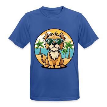 Brikett Griffon Vendéen Hunderasse Cartoon Strand - Männer T-Shirt atmungsaktiv - Royalblau - Vorne - AI Model Male 185 dark (185cm)
