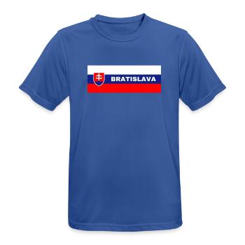 Stadt Bratislava in slowakischer Flagge - Männer T-Shirt atmungsaktiv - Royalblau - Vorne - AI Model Male 185 dark (185cm)