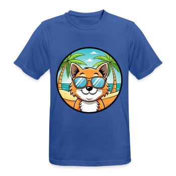 Bambino Cat Breed Cartoon Sunglasses Beach - Men's Breathable T-Shirt - royal blue - Front - AI Model Male 185 dark (185cm)