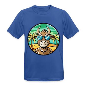 Ziege Lustige Cartoon Sommer Strand Sonnenbrille Aufkleber - Männer T-Shirt atmungsaktiv - Royalblau - Vorne - AI Model Male 185 dark (185cm)