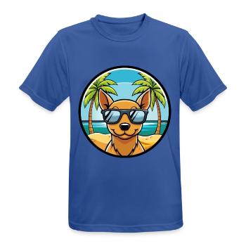 Peruanische haarlose Hunderasse Cartoon Sonnenbrille Strand - Männer T-Shirt atmungsaktiv - Royalblau - Vorne - AI Model Male 185 dark (185cm)