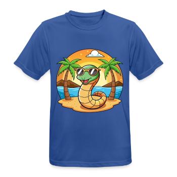 Schlange Lustige Cartoon Sommer Strand Sonnenbrille - Männer T-Shirt atmungsaktiv - Royalblau - Vorne - AI Model Male 185 dark (185cm)