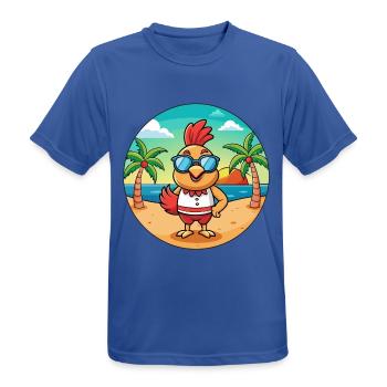 Hahn Lustige Cartoon Sommer Strand Sonnenbrille - Männer T-Shirt atmungsaktiv - Royalblau - Vorne - AI Model Male 185 dark (185cm)
