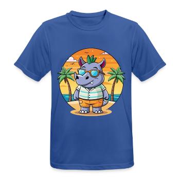 Rhino Lustige Cartoon Sommer Strand Sonnenbrille - Männer T-Shirt atmungsaktiv - Royalblau - Vorne - AI Model Male 185 dark (185cm)