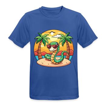 Schlange Lustige Cartoon Sommer Strand Sonnenbrille - Männer T-Shirt atmungsaktiv - Royalblau - Vorne - AI Model Male 185 dark (185cm)