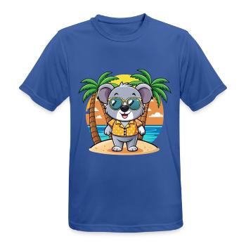 Koala Funny Cartoon Summer Beach Sunglasses - Men's Breathable T-Shirt - royal blue - Front - AI Model Male 185 dark (185cm)