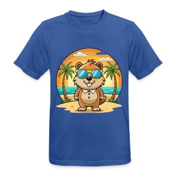 Murmeltier Lustige Cartoon Sommer Strand Sonnenbrille - Männer T-Shirt atmungsaktiv - Royalblau - Vorne - AI Model Male 185 dark (185cm)