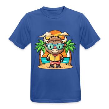 Buffalo Lustige Cartoon Sommer Strand Sonnenbrille - Männer T-Shirt atmungsaktiv - Royalblau - Vorne - AI Model Male 185 dark (185cm)