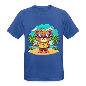 Bär Lustige Cartoon Sommer Strand Sonnenbrille - Männer T-Shirt atmungsaktiv - Royalblau - Vorne - AI Model Male 185 dark (185cm)