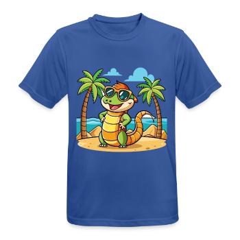 Anaconda Funny Cartoon Summer Beach Sunglasses - Men's Breathable T-Shirt - royal blue - Front - AI Model Male 185 dark (185cm)