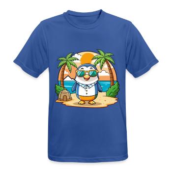 Pinguin Lustige Cartoon Sommer Strand Sonnenbrille - Männer T-Shirt atmungsaktiv - Royalblau - Vorne - AI Model Male 185 dark (185cm)