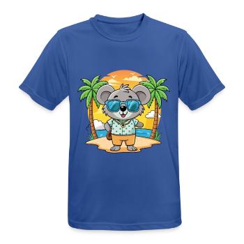 Koala Funny Cartoon Summer Beach Sunglasses - Men's Breathable T-Shirt - royal blue - Front - AI Model Male 185 dark (185cm)