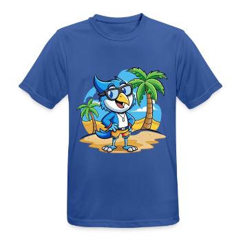 Blue Jay Lustige Cartoon Sommer Strand Sonnenbrille - Männer T-Shirt atmungsaktiv - Royalblau - Vorne - AI Model Male 185 dark (185cm)