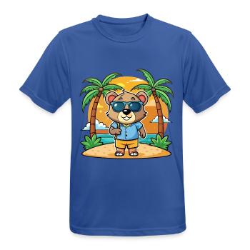 Bär Lustige Cartoon Sommer Strand Sonnenbrille - Männer T-Shirt atmungsaktiv - Royalblau - Vorne - AI Model Male 185 dark (185cm)