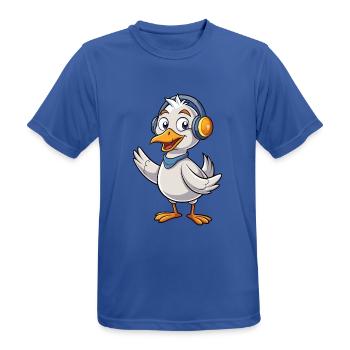 Gans Lustige Zeichentrickfigur Kopfhörer Musik - Männer T-Shirt atmungsaktiv - Royalblau - Vorne - AI Model Male 185 dark (185cm)