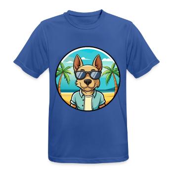 Thai Ridgeback Dog Breed Cartoon Sunglasses Beach - Men's Breathable T-Shirt - royal blue - Front - AI Model Male 185 dark (185cm)