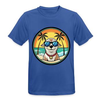 Seskar phoque chien race dessin animé lunettes de soleil plage - T-shirt respirant Homme - bleu royal - Devant - AI Model Male 185 dark (185cm)