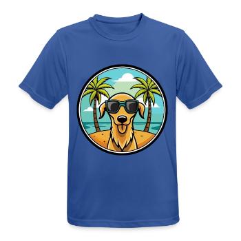 Sloughi Hunderasse Cartoon Sonnenbrille Strand - Männer T-Shirt atmungsaktiv - Royalblau - Vorne - AI Model Male 185 dark (185cm)