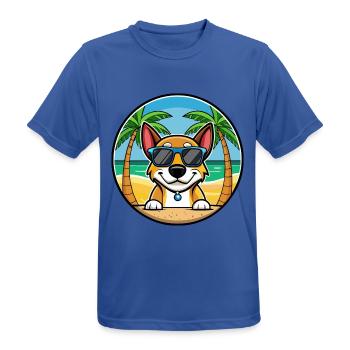 Serbischer dreifarbiger Laufhund Rasse Cartoon Strand - Männer T-Shirt atmungsaktiv - Royalblau - Vorne - AI Model Male 185 dark (185cm)