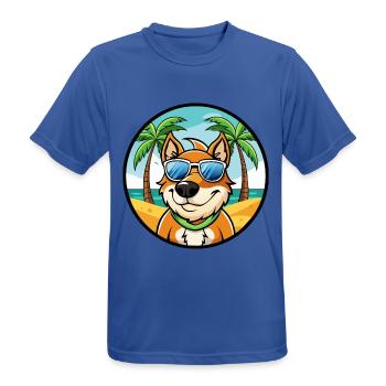 Volpino Italiano Hunderasse Cartoon Sonnenbrille Strand - Männer T-Shirt atmungsaktiv - Royalblau - Vorne - AI Model Male 185 dark (185cm)