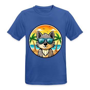 Schipperke Hunderasse Cartoon Sonnenbrille Strand - Männer T-Shirt atmungsaktiv - Royalblau - Vorne - AI Model Male 185 dark (185cm)