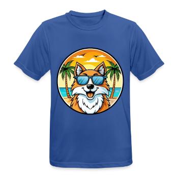 Scotch Collie Hunderasse Cartoon Sonnenbrille Strand - Männer T-Shirt atmungsaktiv - Royalblau - Vorne - AI Model Male 185 dark (185cm)