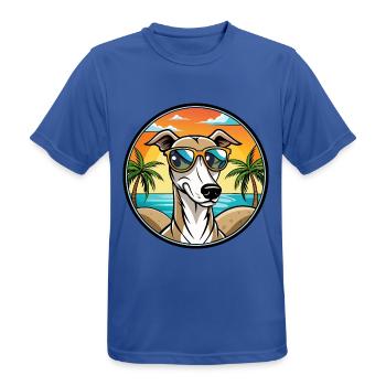 Polnischer Windhund Hund Rasse Cartoon Sonnenbrille Strand - Männer T-Shirt atmungsaktiv - Royalblau - Vorne - AI Model Male 185 dark (185cm)