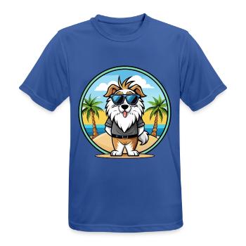 Picardie Schäferhund Rasse Cartoon Sonnenbrille Strand - Männer T-Shirt atmungsaktiv - Royalblau - Vorne - AI Model Male 185 dark (185cm)