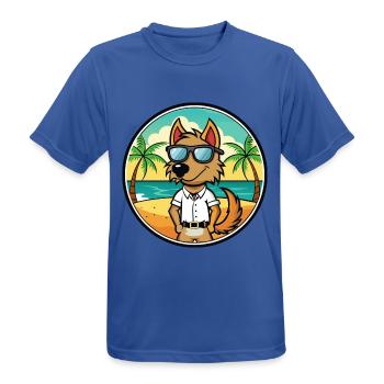 Polnische Jagdhunderasse Cartoon Sonnenbrille Strand - Männer T-Shirt atmungsaktiv - Royalblau - Vorne - AI Model Male 185 dark (185cm)