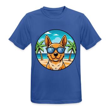 Lancashire Heeler Hunderasse Cartoon Sonnenbrille Strand - Männer T-Shirt atmungsaktiv - Royalblau - Vorne - AI Model Male 185 dark (185cm)