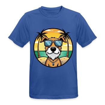 Istrischer Drahthaarhund Hunderasse Cartoon Beach - Männer T-Shirt atmungsaktiv - Royalblau - Vorne - AI Model Male 185 dark (185cm)