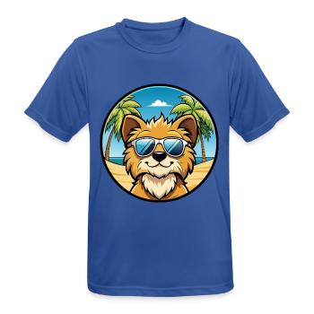 Lowchen Petit Lion Chien Race Dessin Animé Lunettes de Soleil - T-shirt respirant Homme - bleu royal - Devant - AI Model Male 185 dark (185cm)
